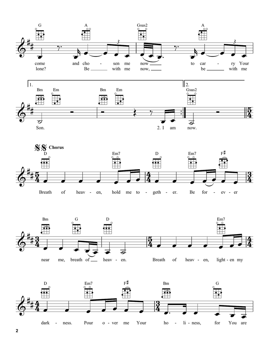 Breath Of Heaven (Mary's Song) Ukulele scores gallery preview page 2