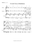 O Little Town of Bethlehem - SA and Piano