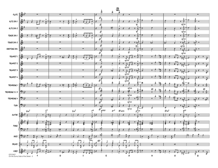 On the Sunny Side of the Street (arr. John Berry) - Conductor Score (Full Score) Jazz Ensemble scores gallery preview page 3