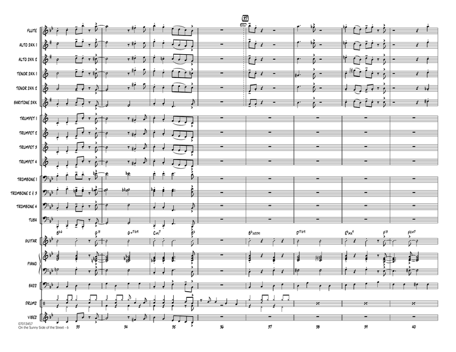 On the Sunny Side of the Street (arr. John Berry) - Conductor Score (Full Score) Jazz Ensemble scores gallery preview page 6