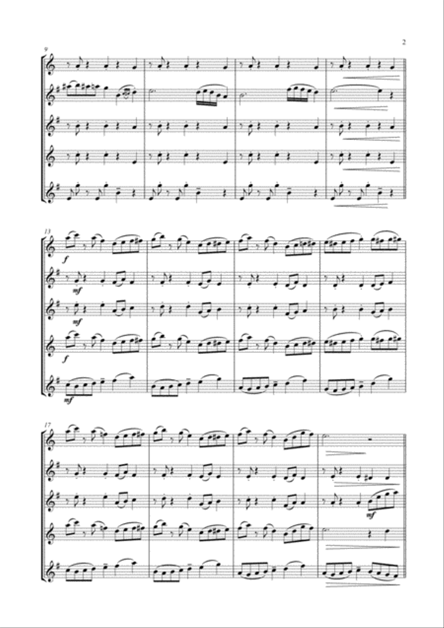 Take Five Saxophone Quintet scores gallery preview page 3