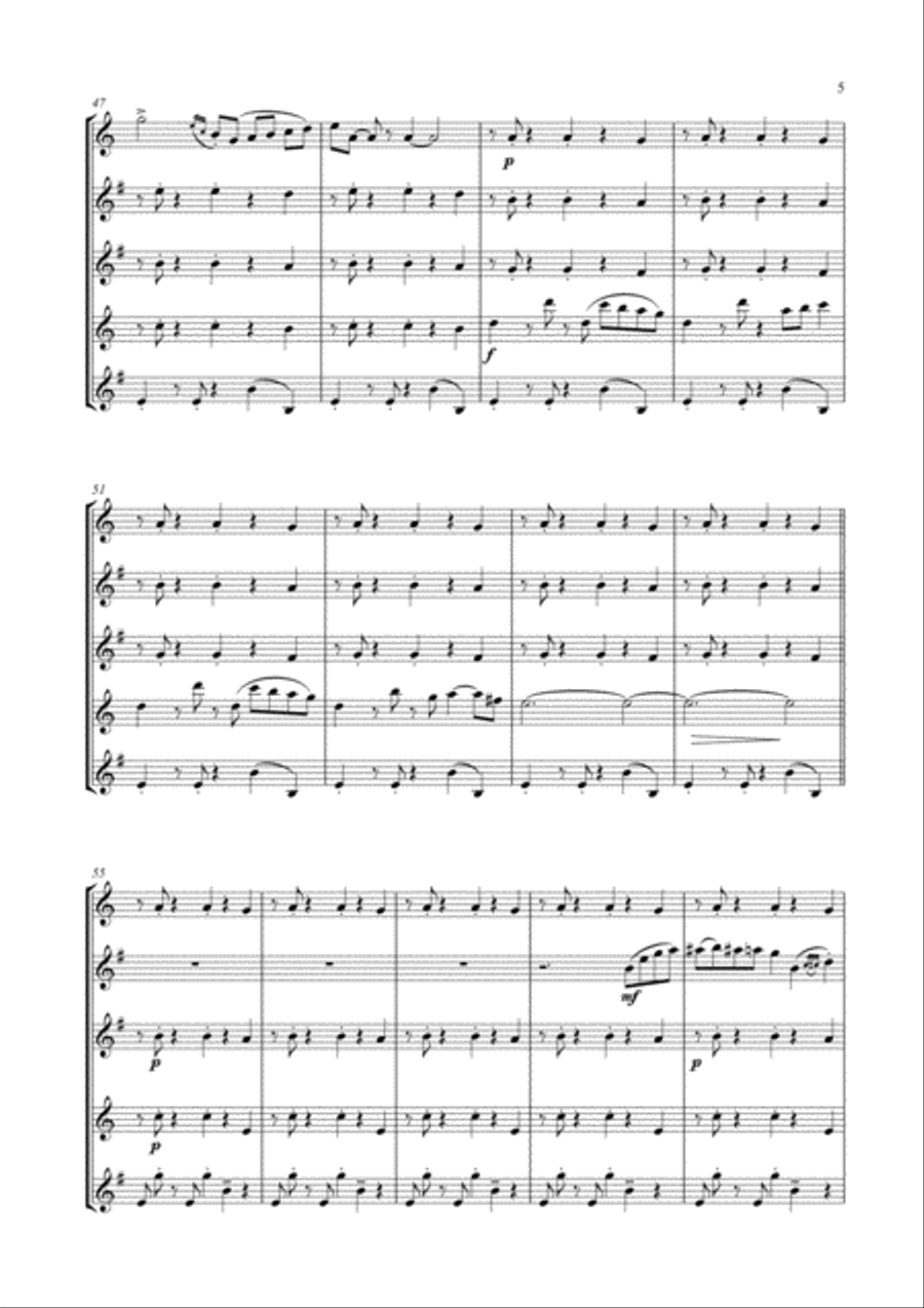 Take Five Saxophone Quintet scores gallery preview page 6