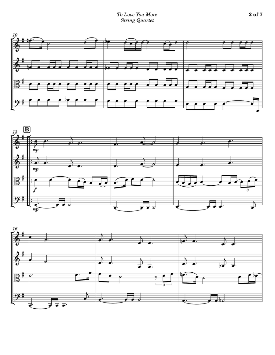 To Love You More To Love You More String Quartet scores gallery preview page 2