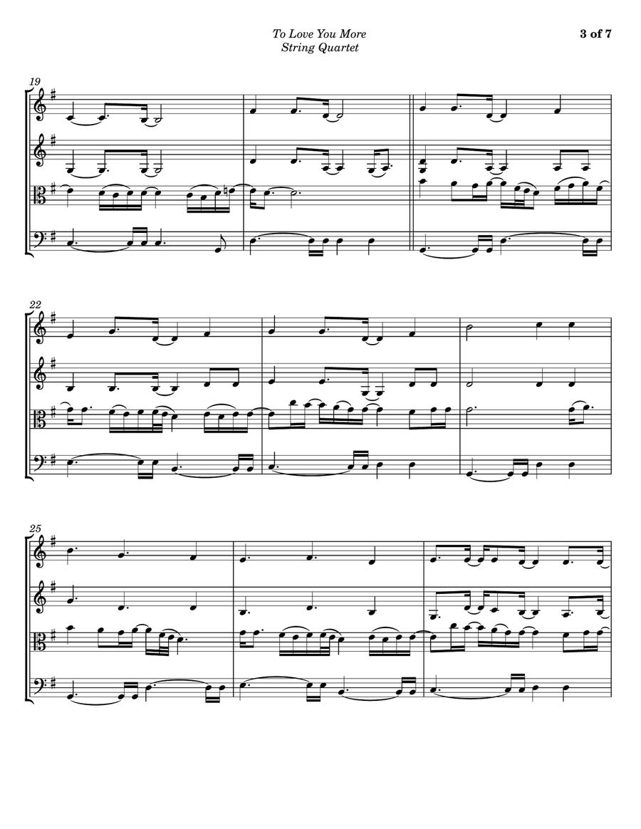 To Love You More To Love You More String Quartet scores gallery preview page 3