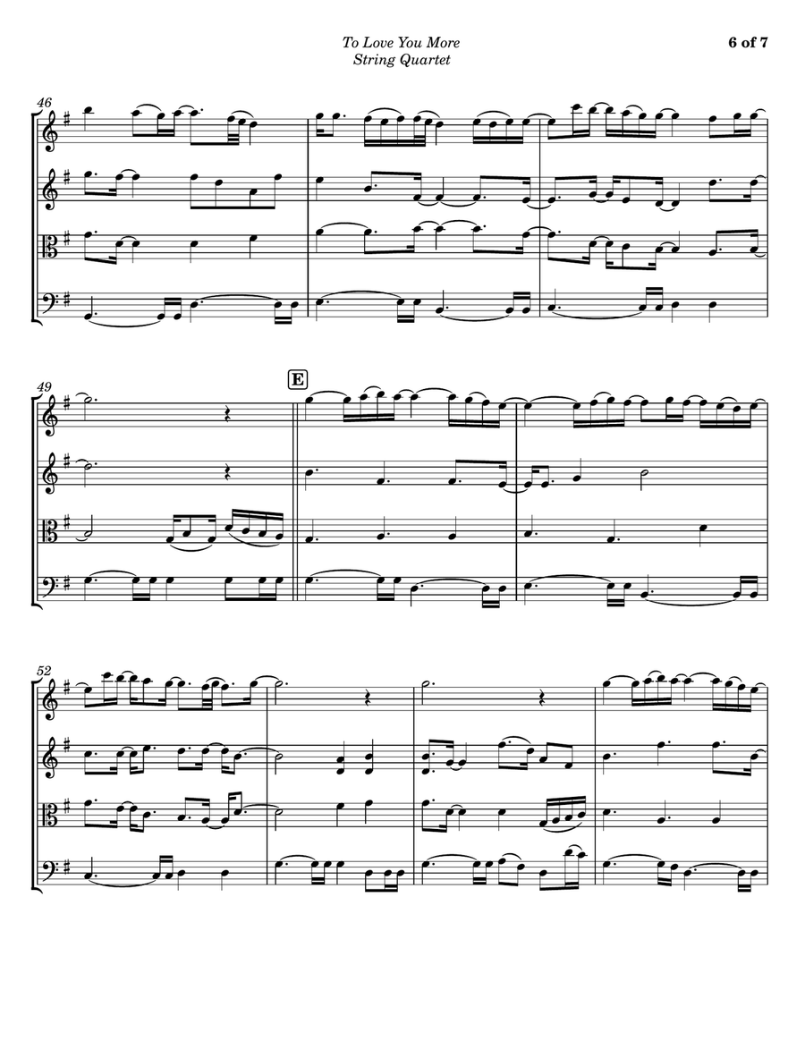 To Love You More To Love You More String Quartet scores gallery preview page 6
