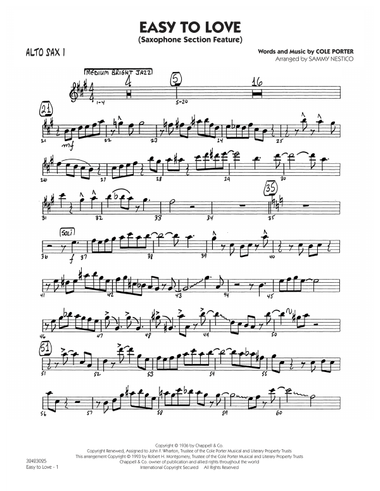 Easy to Love (arr. Sammy Nestico) - Alto Sax 1