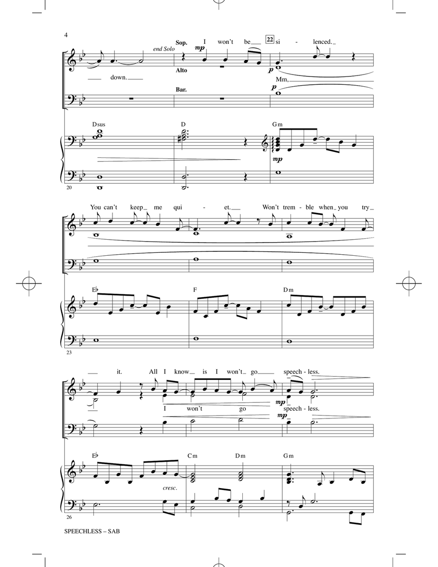 Speechless (from Disney's Aladdin) (arr. Jacob Narverud) 3-Part scores gallery preview page 3