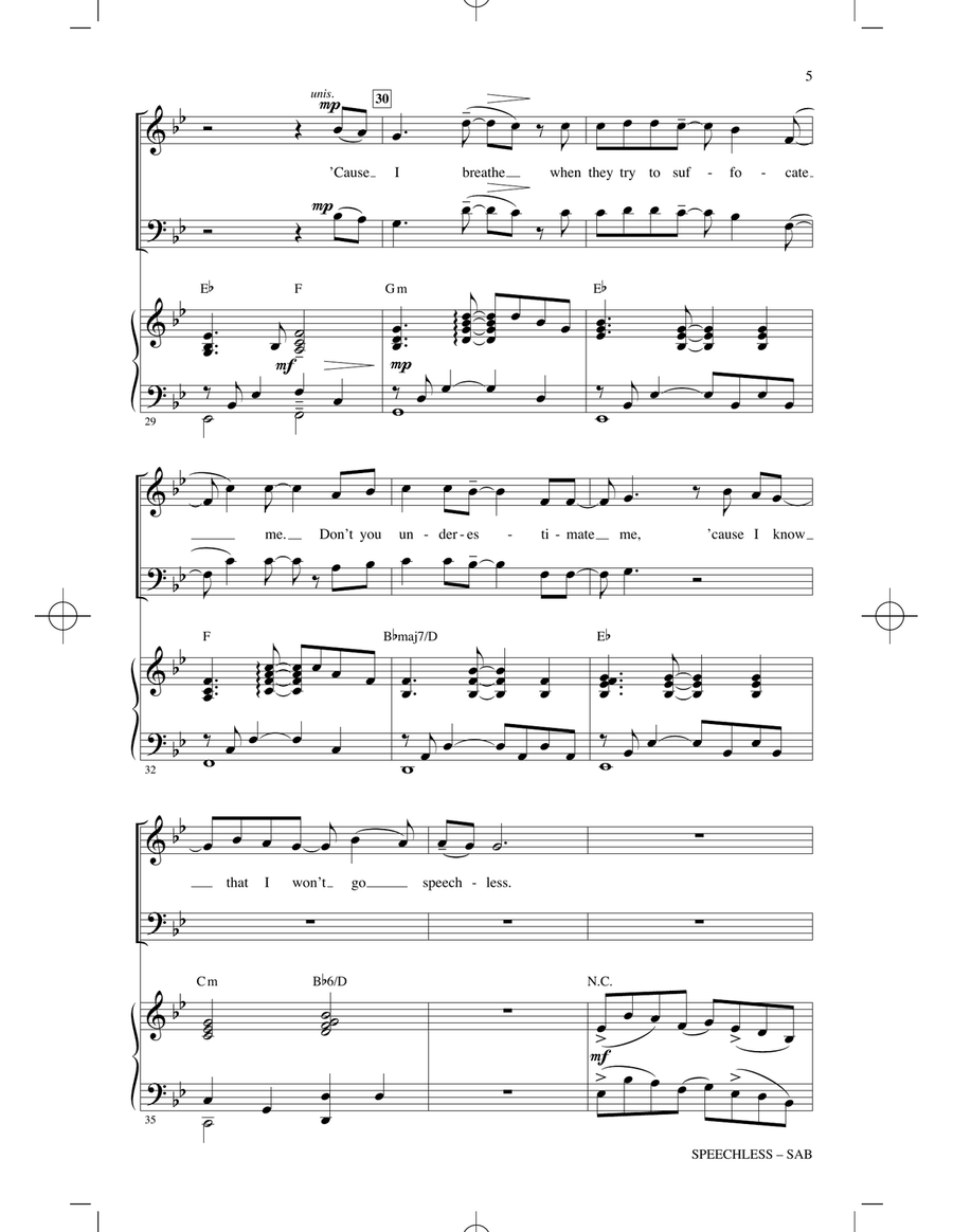 Speechless (from Disney's Aladdin) (arr. Jacob Narverud) 3-Part scores gallery preview page 4