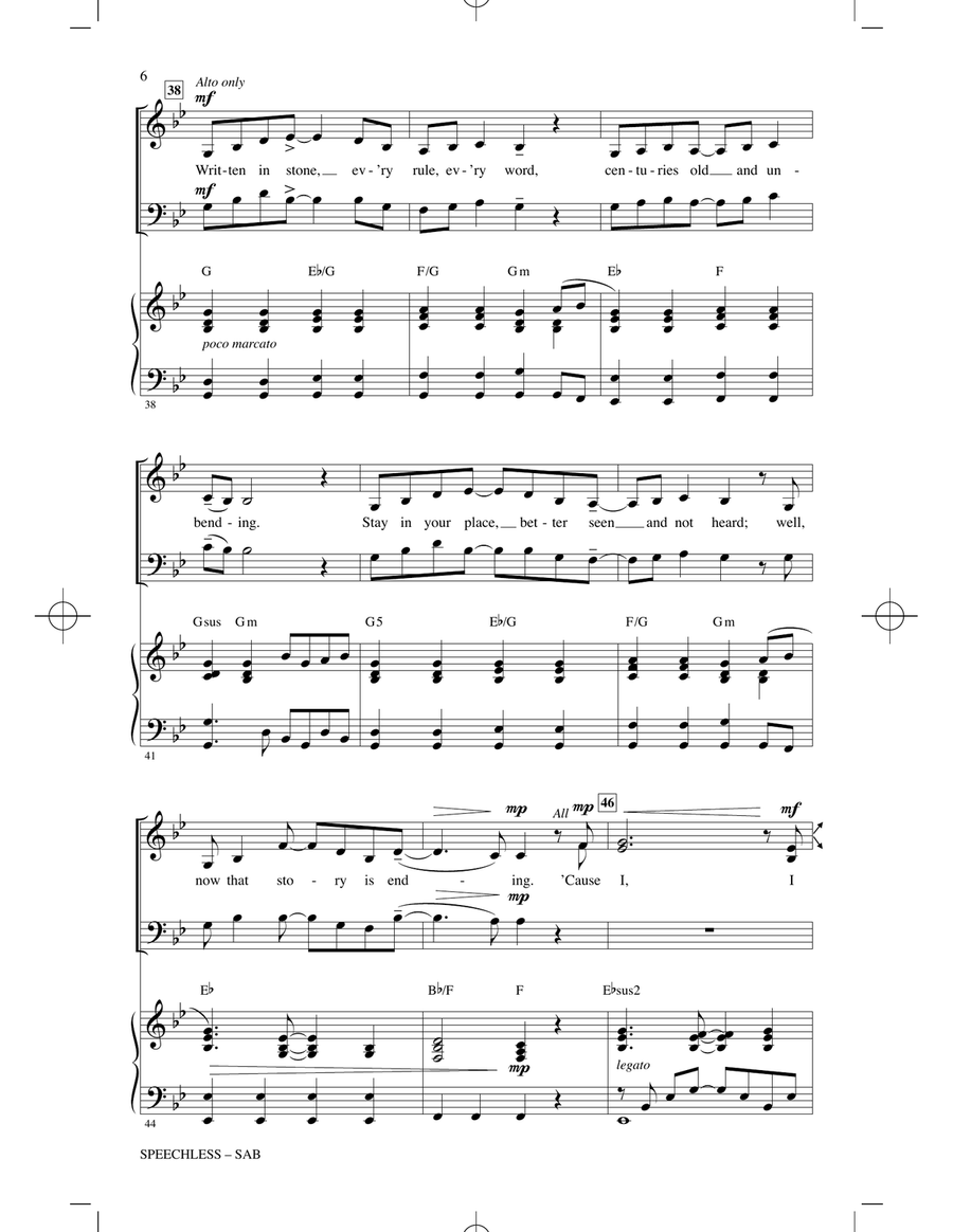 Speechless (from Disney's Aladdin) (arr. Jacob Narverud) 3-Part scores gallery preview page 5