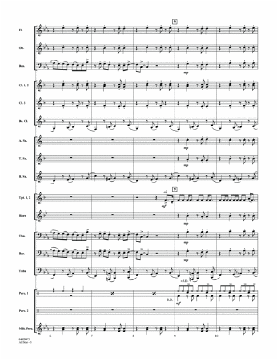 All Star (arr. Matt Conaway) - Conductor Score (Full Score) Concert Band scores gallery preview page 3
