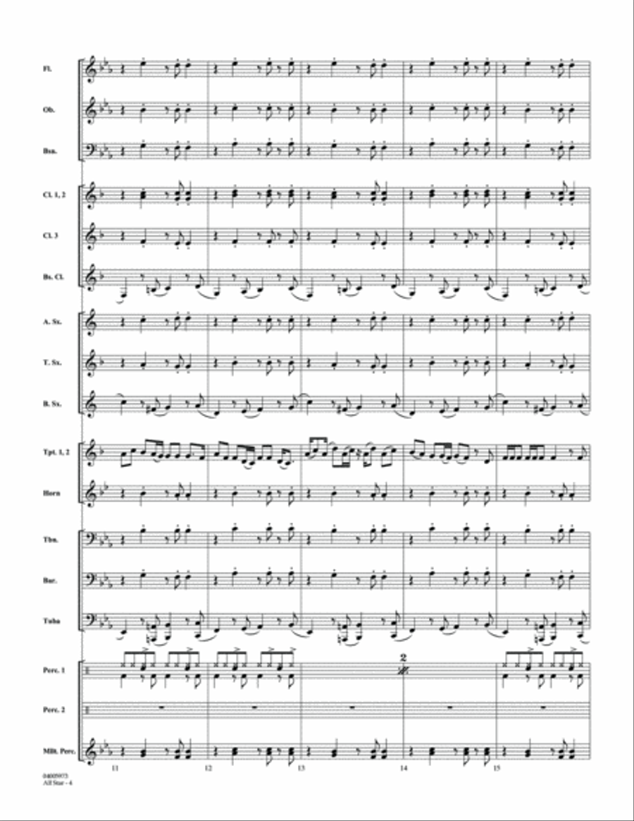 All Star (arr. Matt Conaway) - Conductor Score (Full Score) Concert Band scores gallery preview page 4