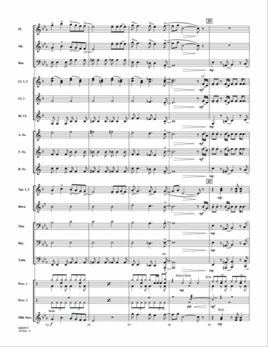All Star (arr. Matt Conaway) - Conductor Score (Full Score) Concert Band scores gallery preview page 6