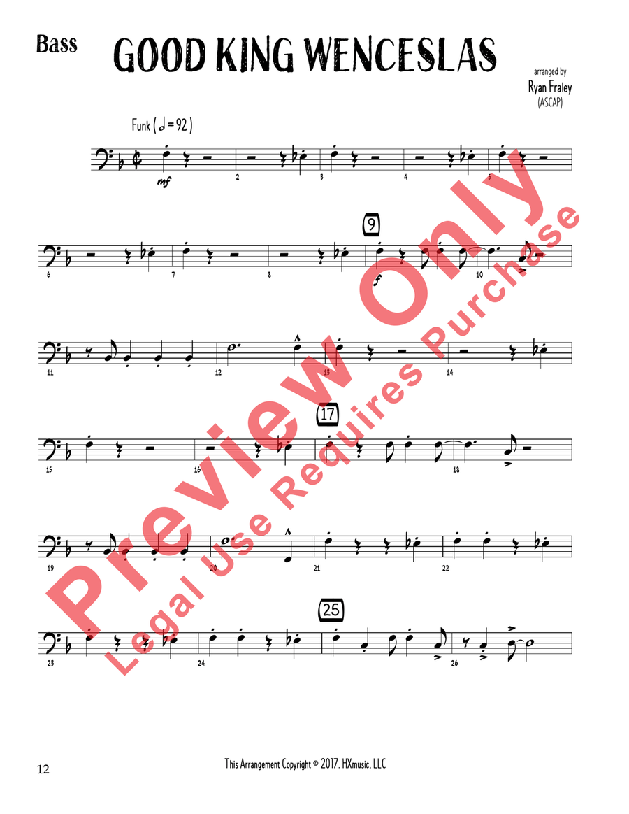 Charting the Course Christmas Collection, Bass Book Concert Band scores gallery preview page 5