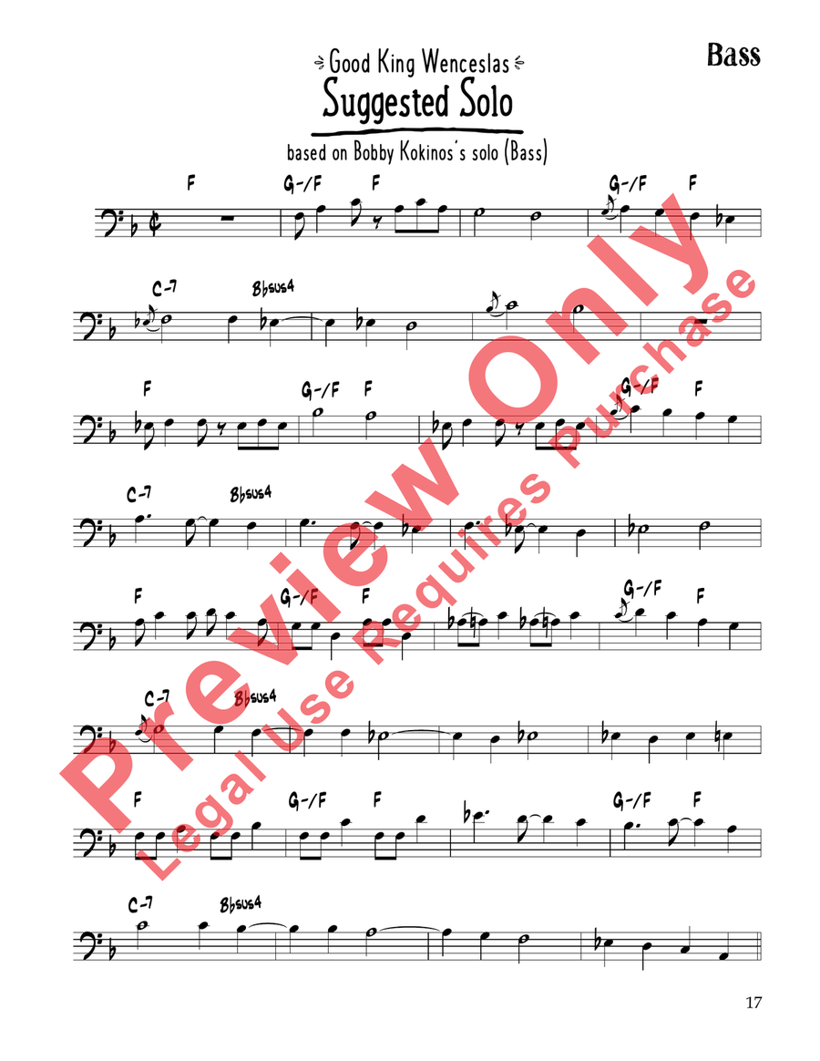 Charting the Course Christmas Collection, Bass Book Concert Band scores gallery preview page 7