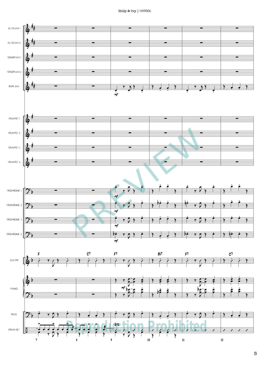 Holly & Ivy Holly & Ivy Jazz Ensemble scores gallery preview page 6
