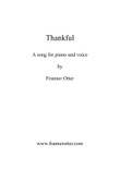Thankful by Franner Otter - solo vocal and easy piano