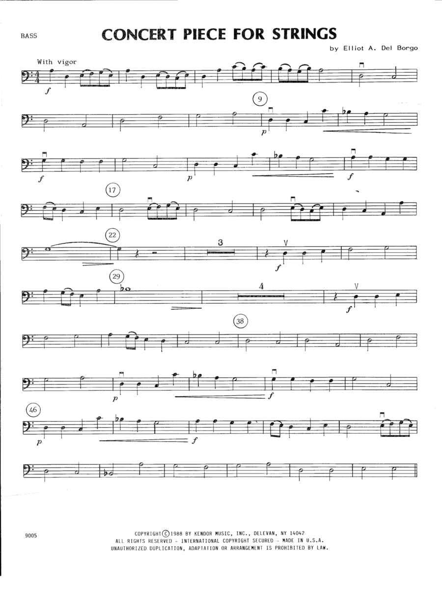 Concert Piece For Strings - Bass String Orchestra scores gallery preview page 1