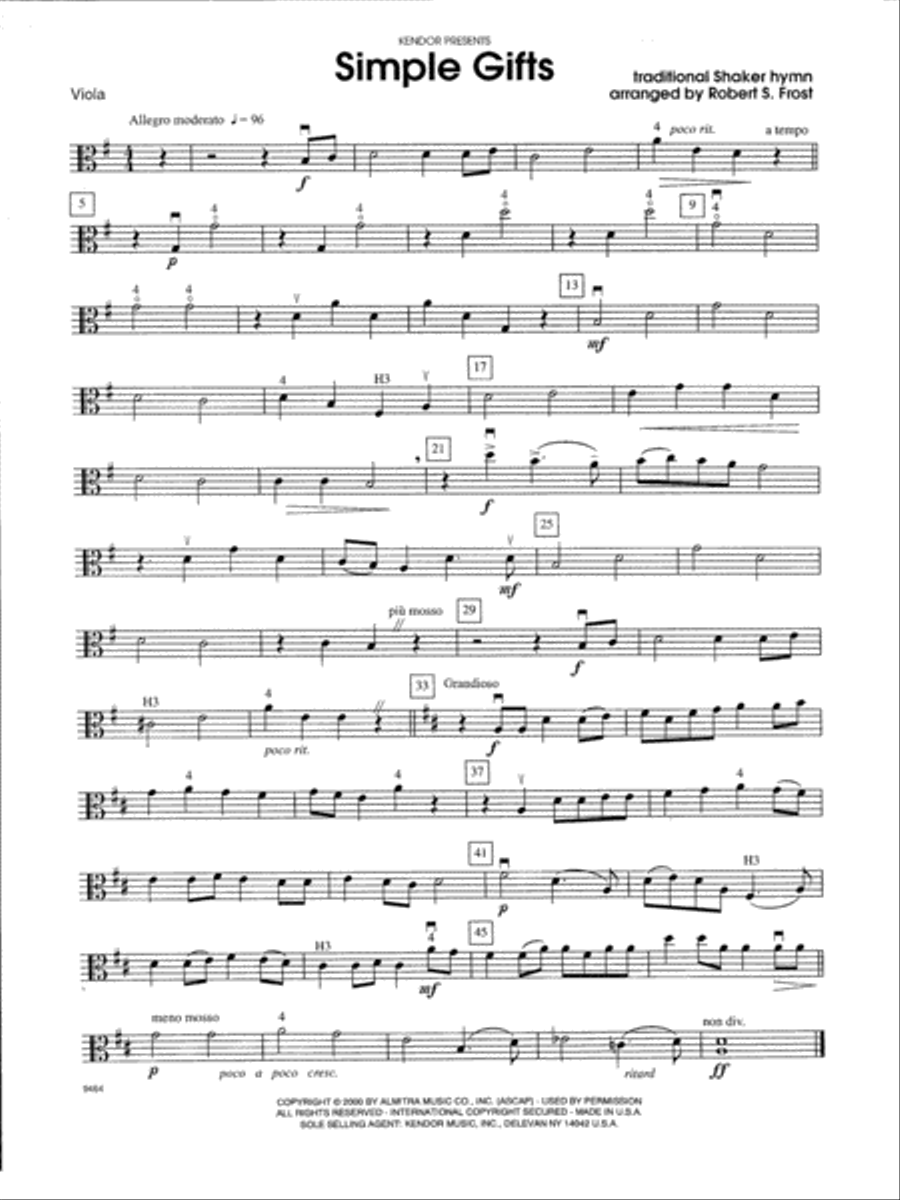 Simple Gifts - Viola Viola scores gallery preview page 1