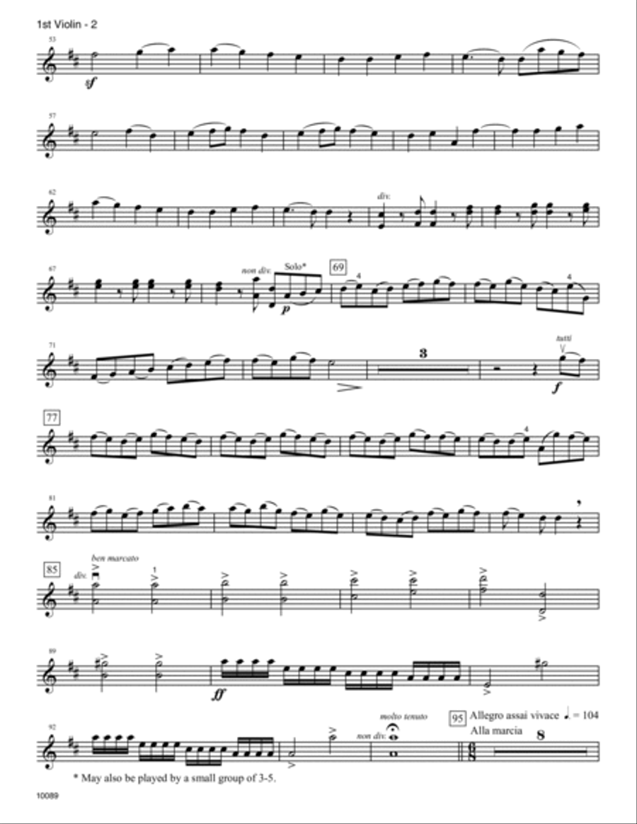 Ode To Joy (Symphony No. 9, Mvt. 4) - 1st Violin Violin scores gallery preview page 2