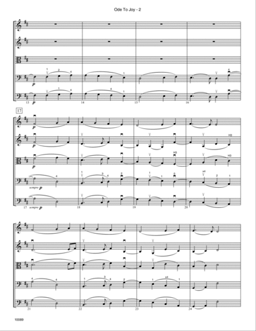 Ode To Joy (Symphony No. 9, Mvt. 4) - Full Score Score scores gallery preview page 2