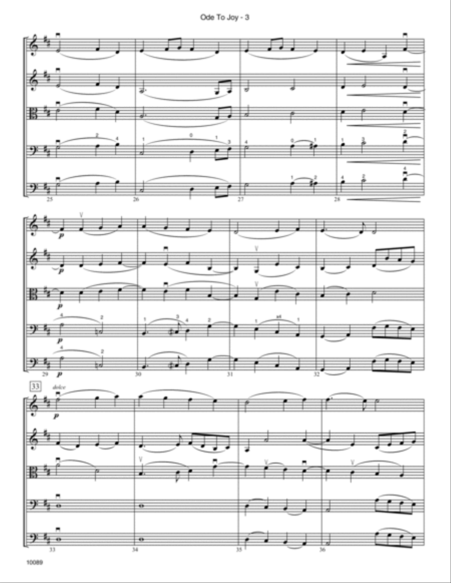 Ode To Joy (Symphony No. 9, Mvt. 4) - Full Score Score scores gallery preview page 3