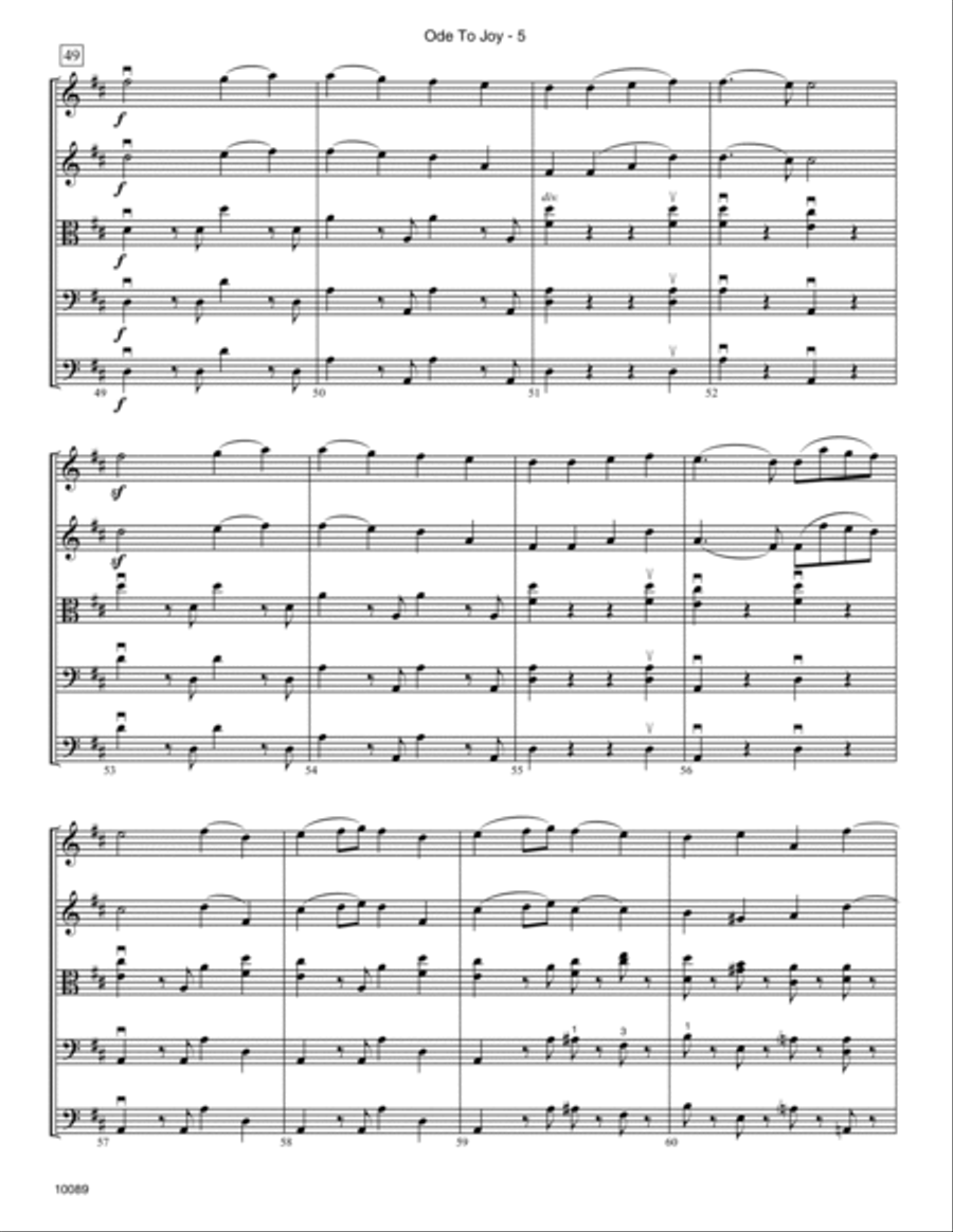 Ode To Joy (Symphony No. 9, Mvt. 4) - Full Score Score scores gallery preview page 5
