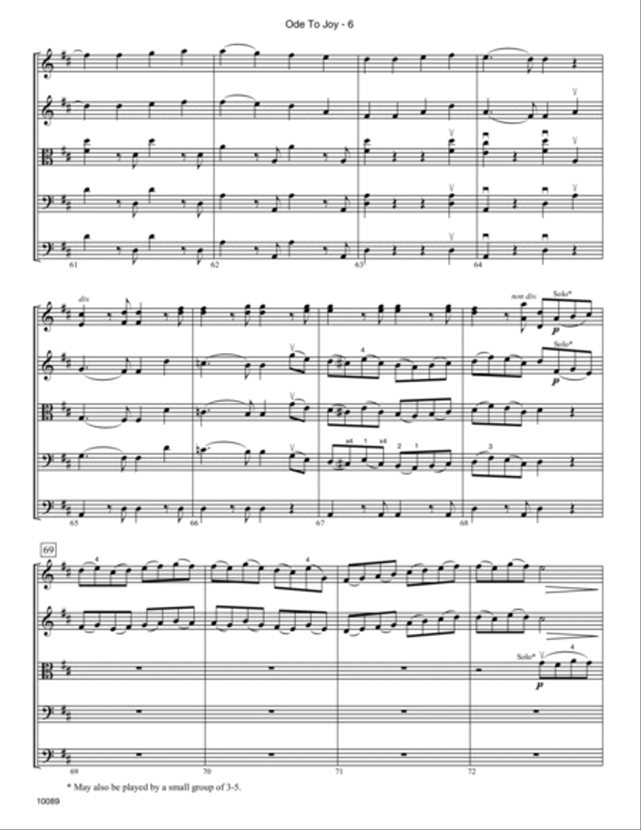 Ode To Joy (Symphony No. 9, Mvt. 4) - Full Score Score scores gallery preview page 6