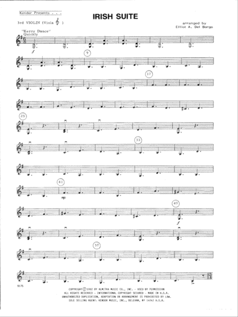 Irish Suite - Violin 3 (Viola T.C.) Viola scores gallery preview page 1