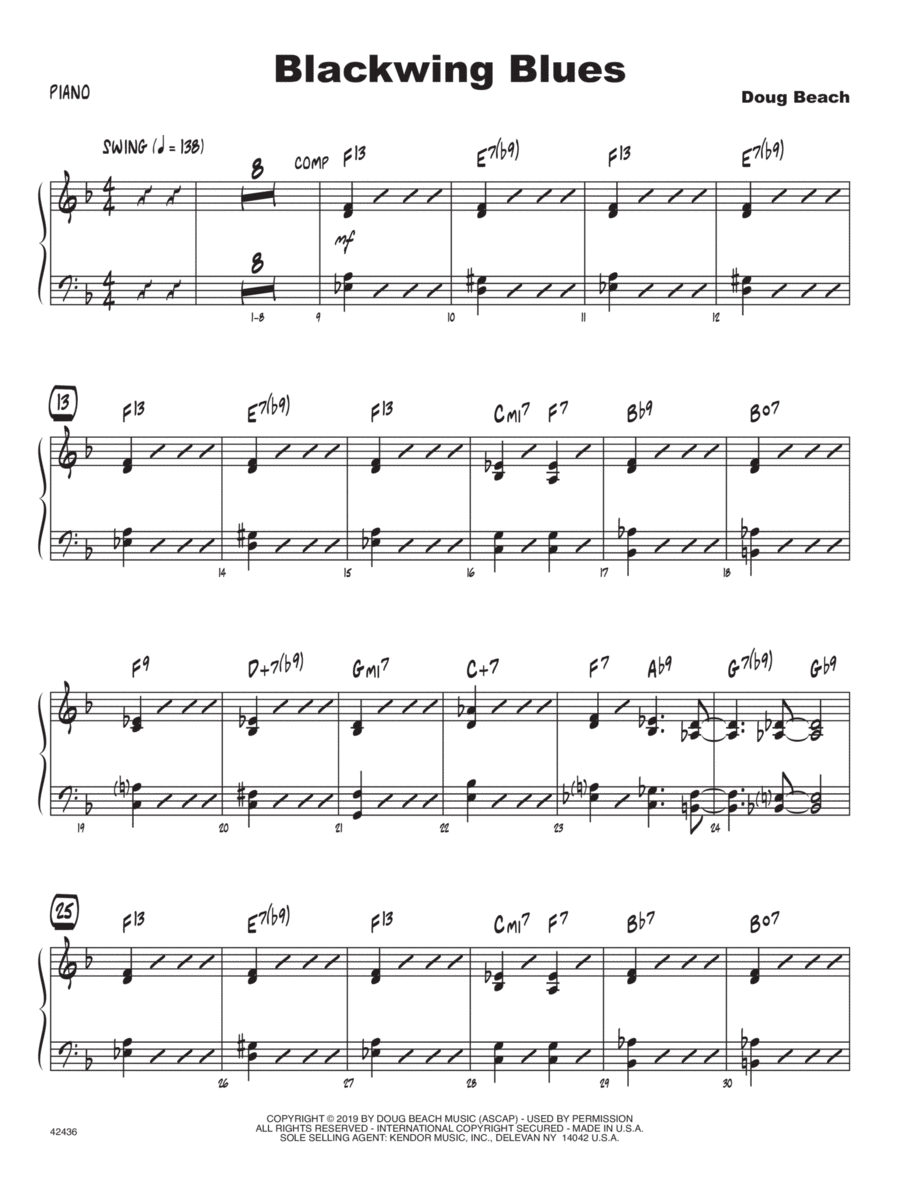 Blackwing Blues - Piano Piano scores gallery preview page 1