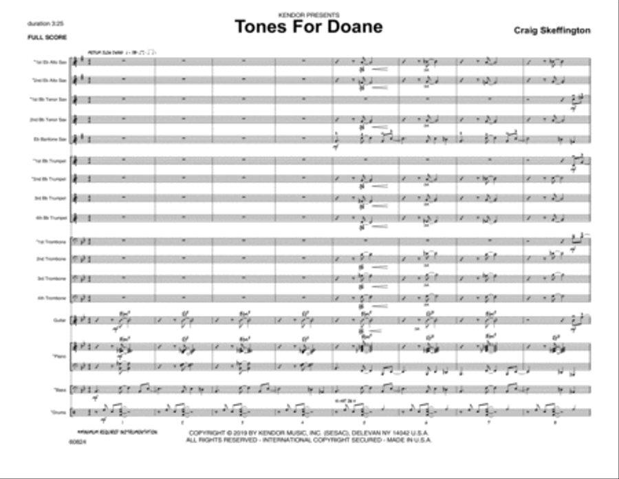 Tones For Doane - Full Score Percussion scores gallery preview page 1