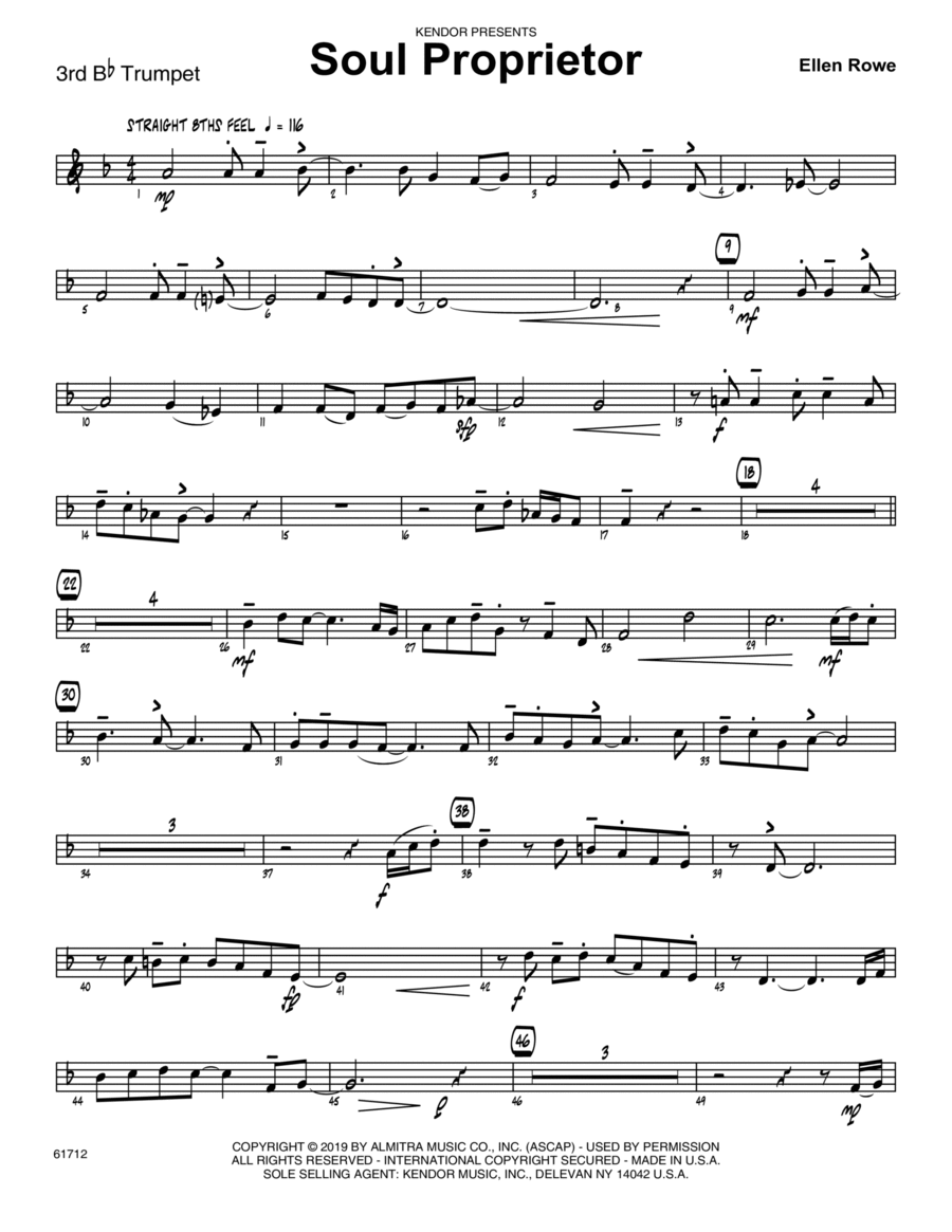 Soul Proprietor - 3rd Bb Trumpet B-Flat Trumpet scores gallery preview page 1