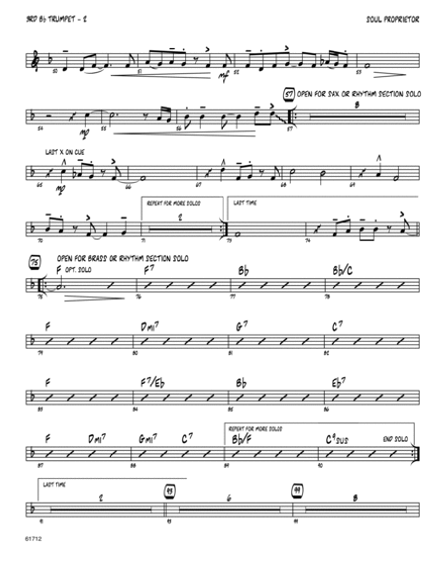 Soul Proprietor - 3rd Bb Trumpet B-Flat Trumpet scores gallery preview page 2