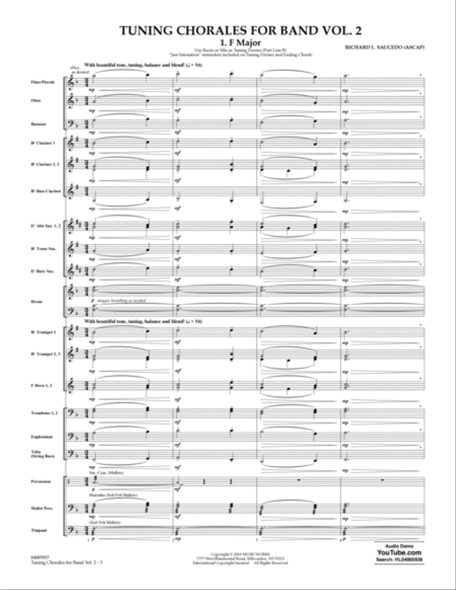 Tuning Chorales for Band, Volume 2 - Conductor Score (Full Score) Concert Band scores gallery preview page 3