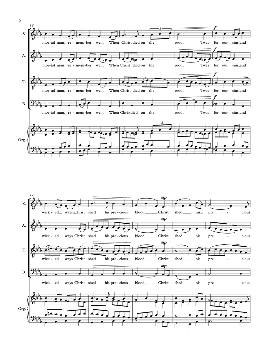 O Mortal Man O Mortal Man 4-Part scores gallery preview page 2