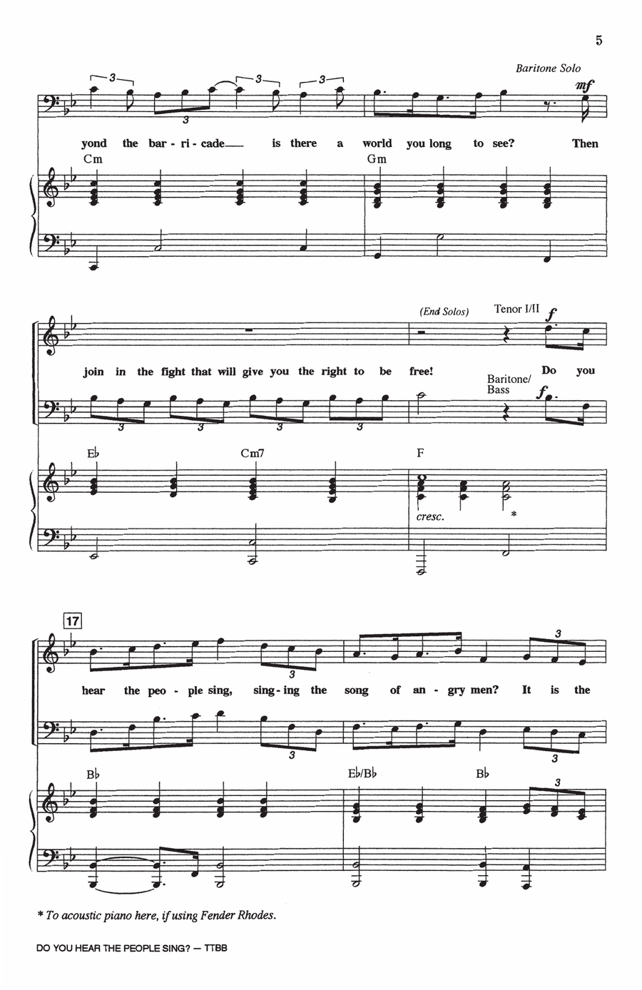 Do You Hear The People Sing? (from Les Miserables) (arr. Ed Lojeski) TTBB scores gallery preview page 3