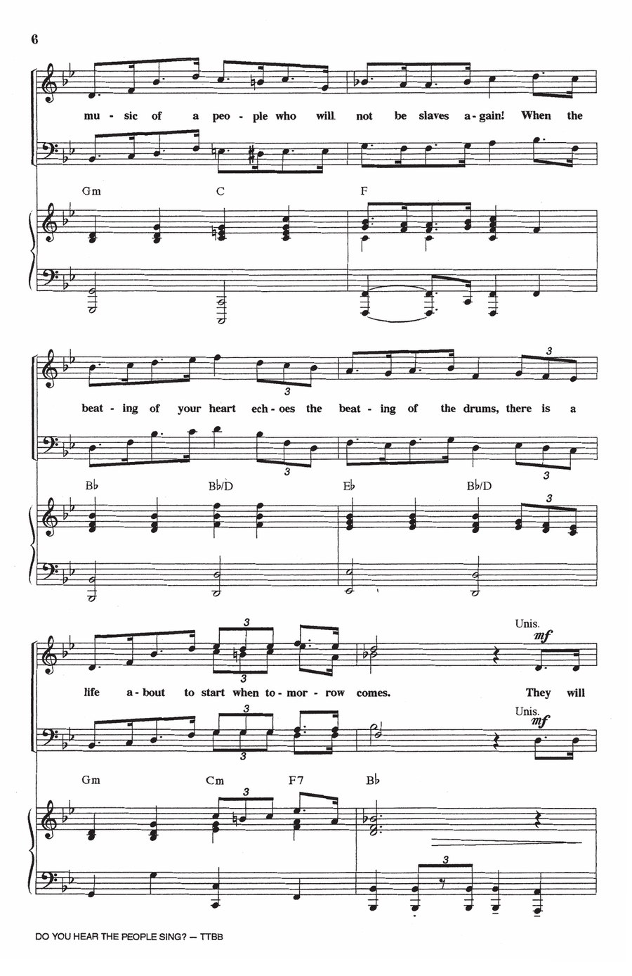 Do You Hear The People Sing? (from Les Miserables) (arr. Ed Lojeski) TTBB scores gallery preview page 4