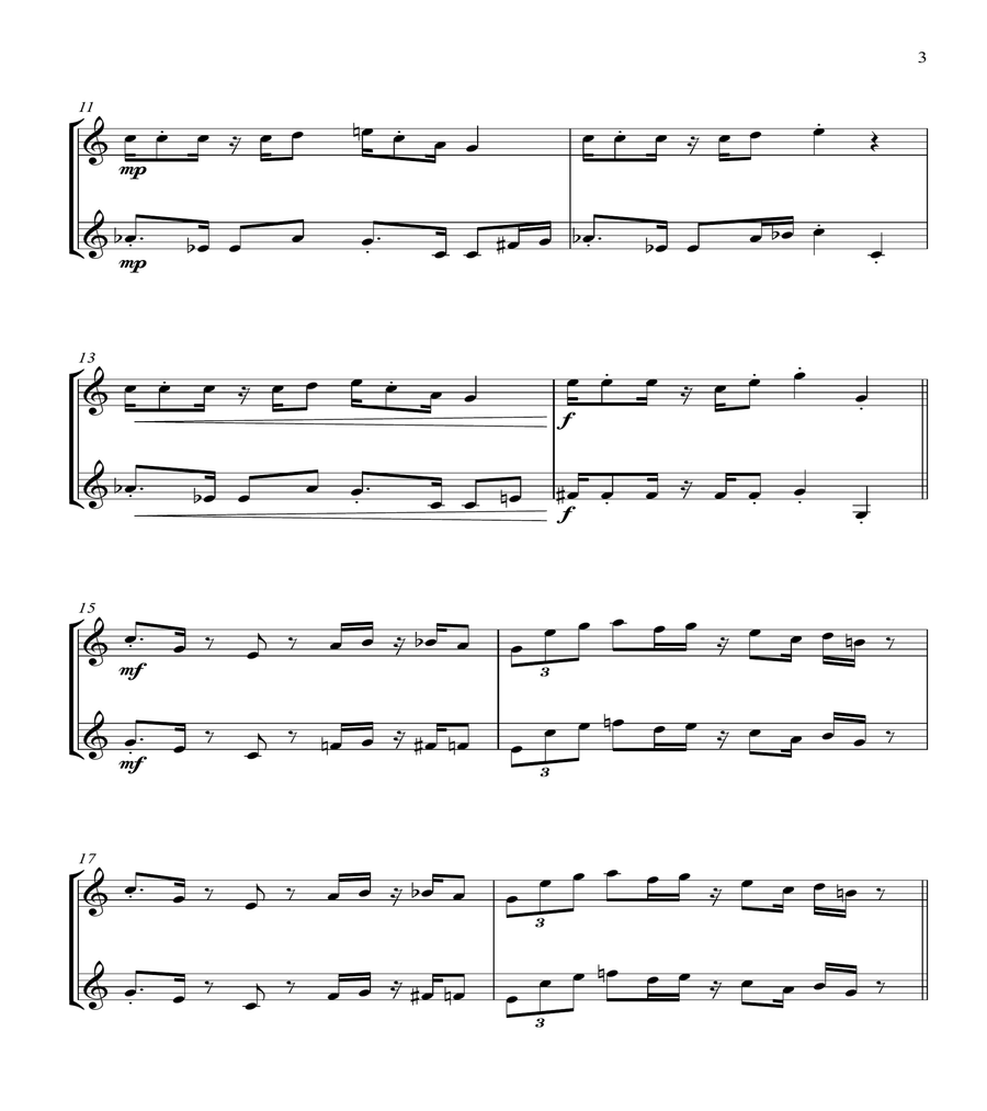 Super Mario Bros Theme Clarinet Duet scores gallery preview page 6
