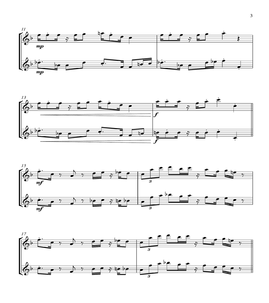 Super Mario Bros Theme Flute Duet scores gallery preview page 6