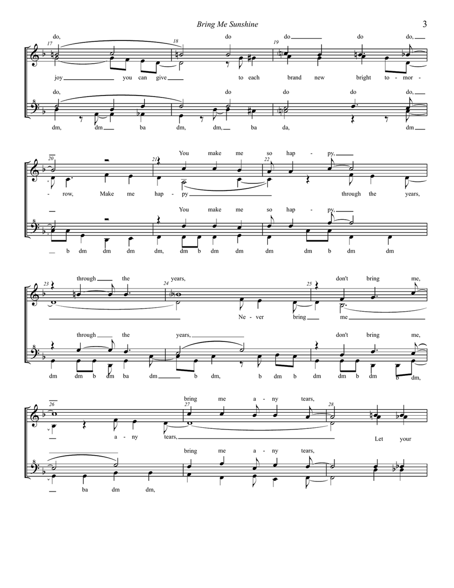 Bring Me Sunshine SSAA scores gallery preview page 3