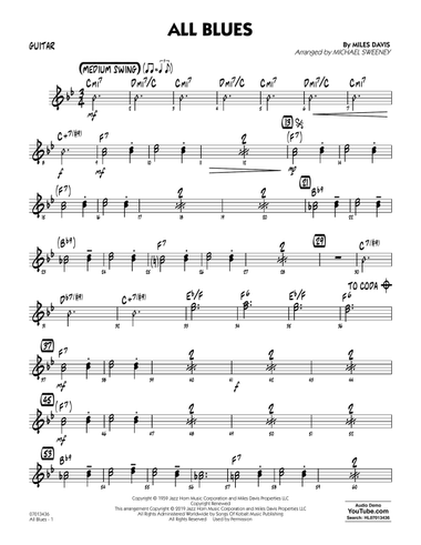 All Blues (arr. Michael Sweeney) - Guitar
