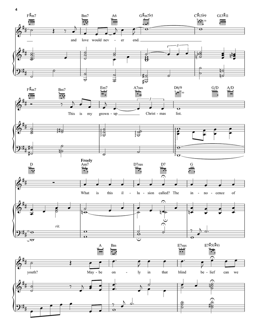 Grown-Up Christmas List Grown-Up Christmas List Piano, Vocal, Guitar scores gallery preview page 4