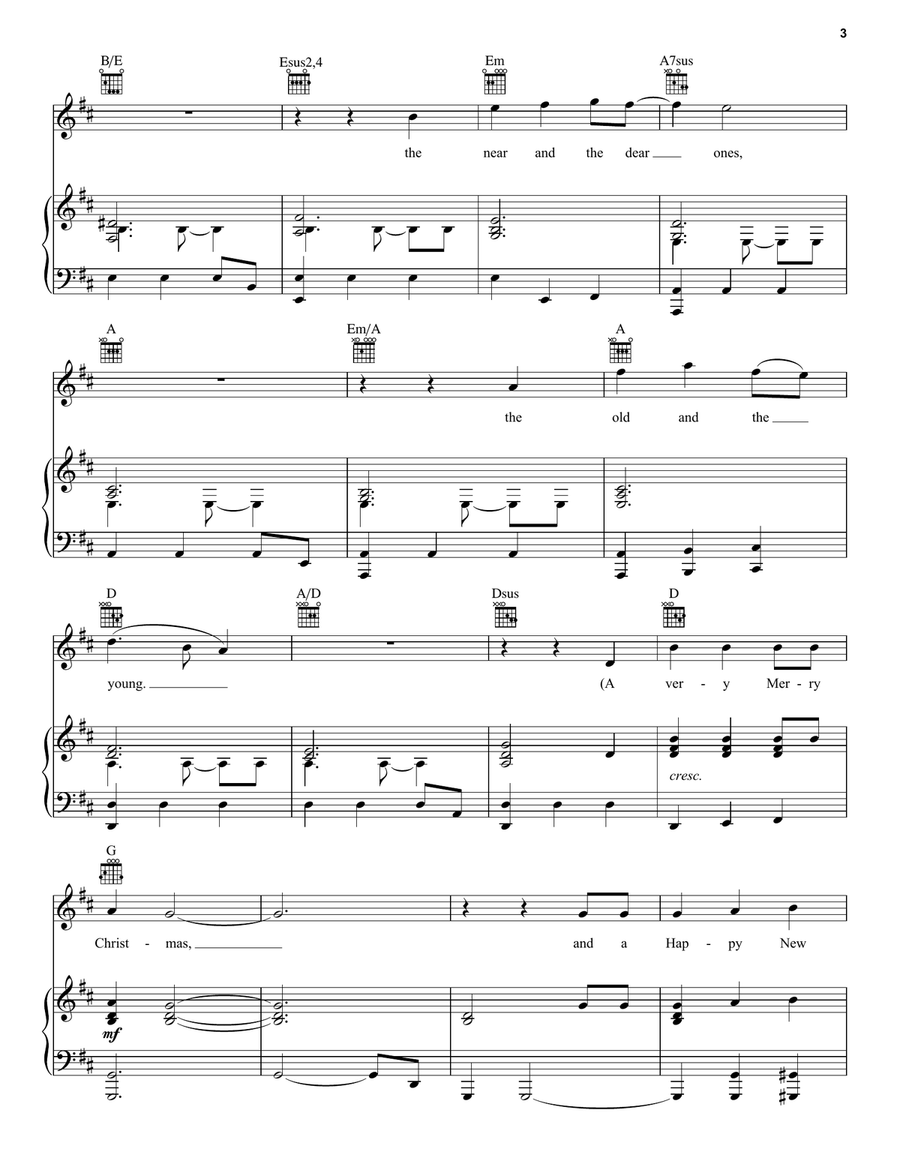 Happy Xmas (War Is Over) Happy Xmas (War Is Over) Piano, Vocal, Guitar scores gallery preview page 3
