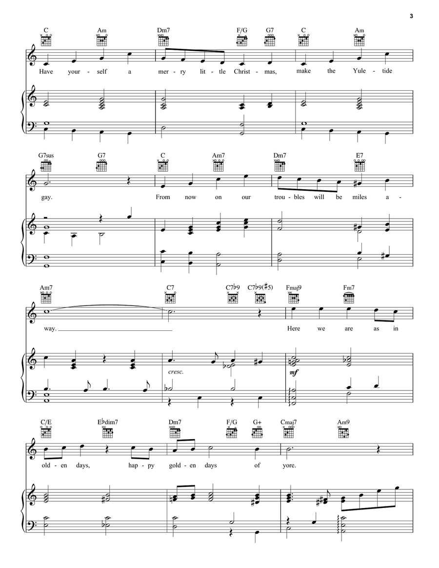 Have Yourself A Merry Little Christmas Piano, Vocal, Guitar scores gallery preview page 3
