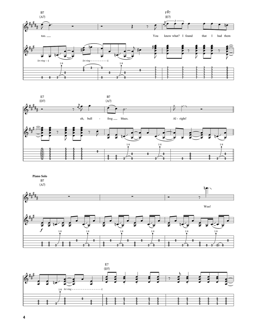 Bullfrog Blues Bullfrog Blues Electric Guitar scores gallery preview page 4