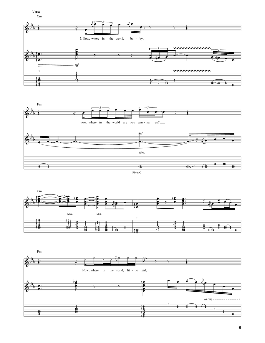 What In The World Electric Guitar scores gallery preview page 5