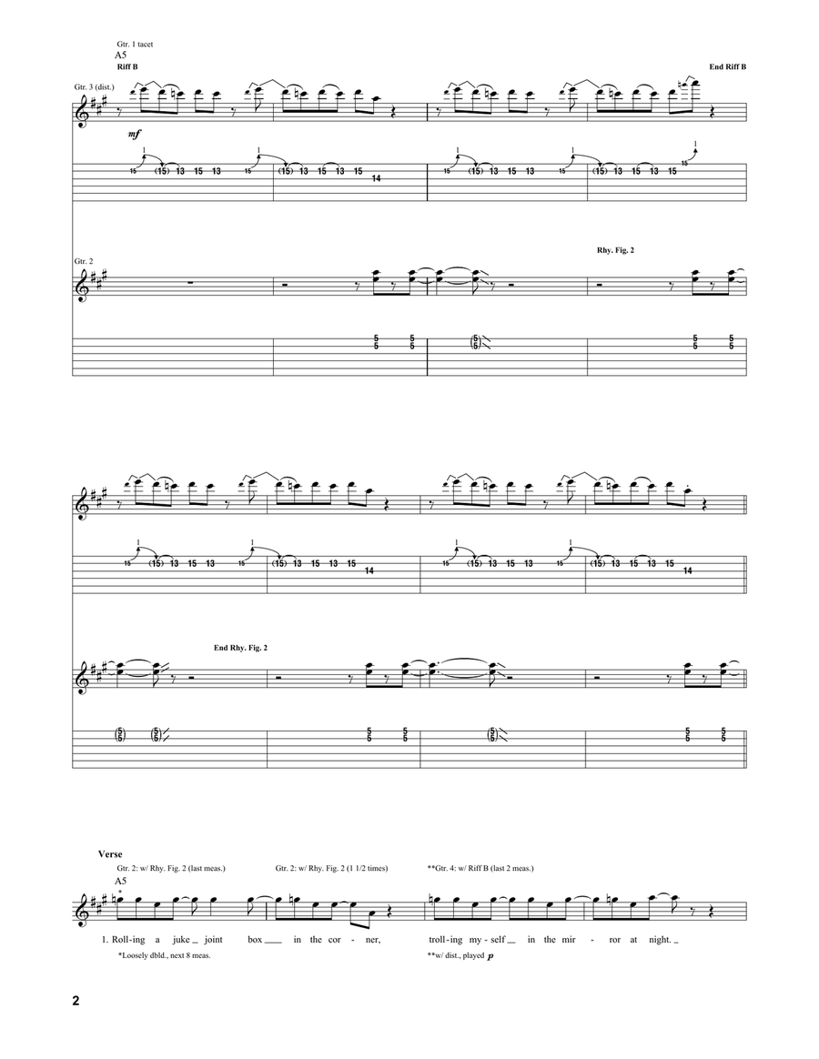 Bored And Razed Guitar Tablature scores gallery preview page 2
