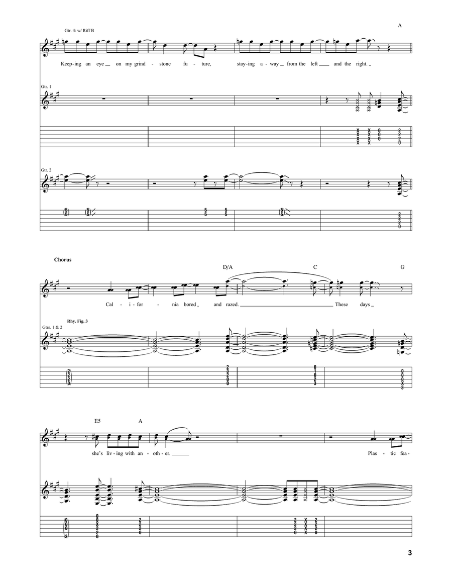 Bored And Razed Guitar Tablature scores gallery preview page 3