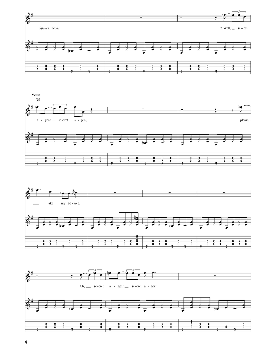 Secret Agent Secret Agent Electric Guitar scores gallery preview page 4