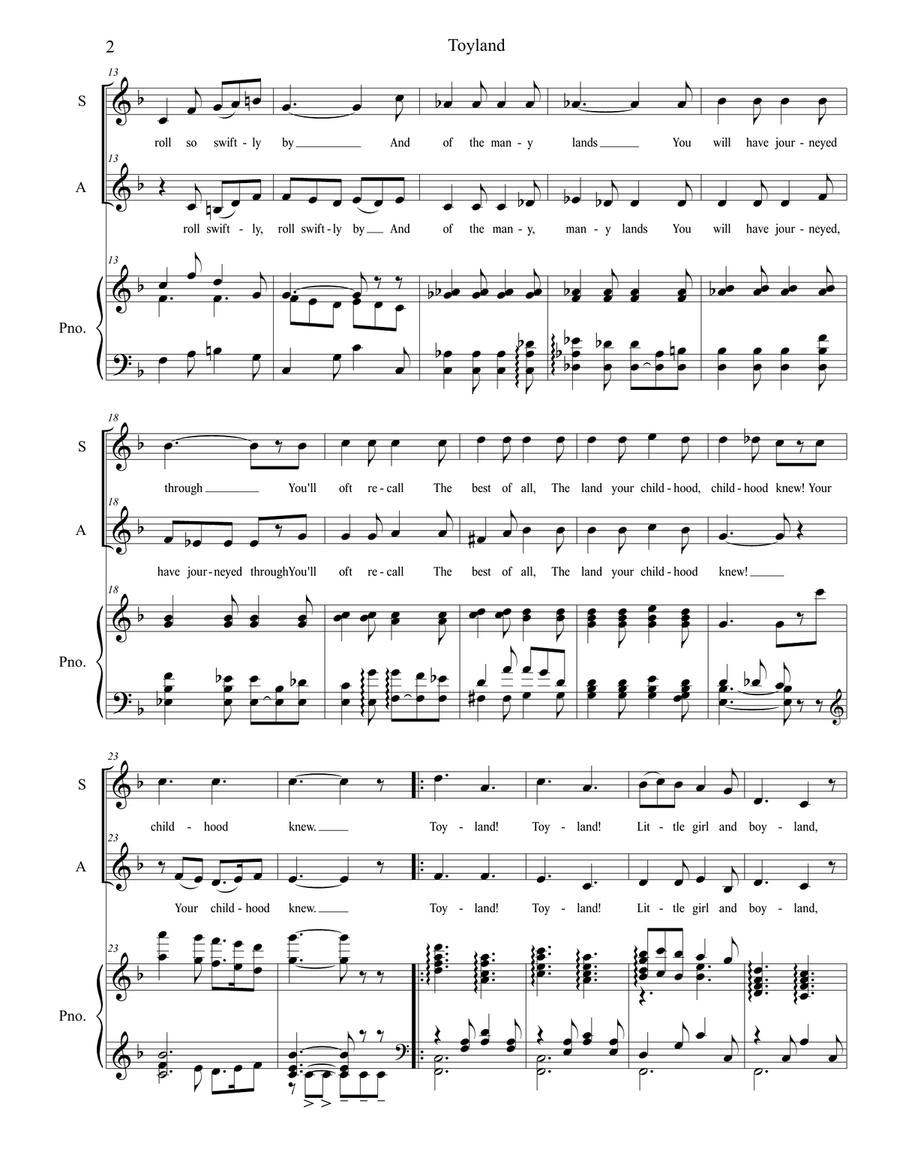 Toyland (2-part choir - (SA) SA scores gallery preview page 2