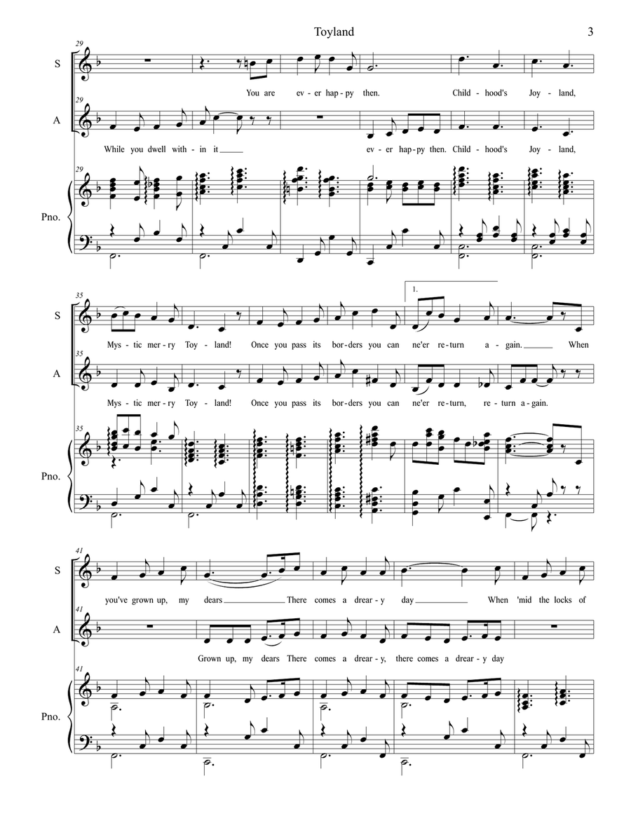 Toyland (2-part choir - (SA) SA scores gallery preview page 3